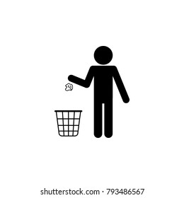 a man throwing trash icon. Elements garbage icon. Premium quality graphic design icon. Baby Signs, outline symbols collection icon for websites, web design, mobile app on white background