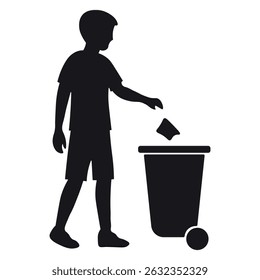 Homem Jogando Lixo no Ícone da Lixeira