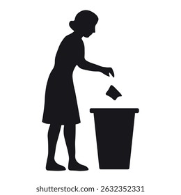 Man Throwing Trash into Bin Icon