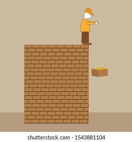 A man throws a box of gold coins from the roof
