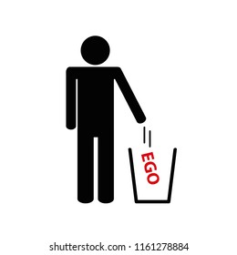 man throws ego away pictogram vector illustration EPS10