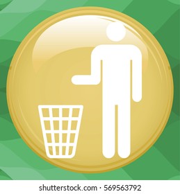 man throws a garbage in the trash. 