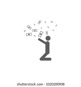 a man throws money icon. Element of finance for mobile concept and web apps. Icon for website design and development, app development. Premium icon on white background