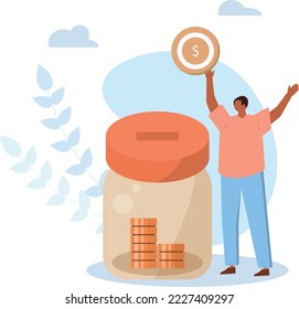 Man throws money for the needy in the savings bank