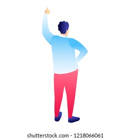 Man thumb up icon. Isometric of man thumb up vector icon for web design isolated on white background