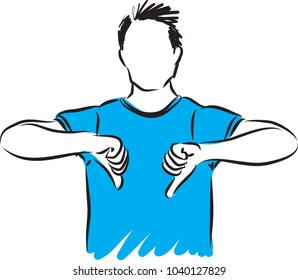 man thumbs down vector illustration