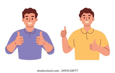 Man with Thumbs Up Finger