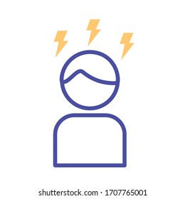 man with thunders line style icon vector illustration design