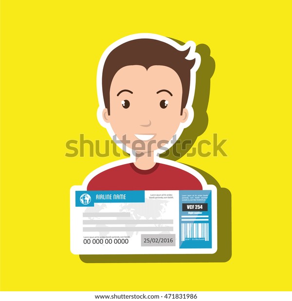 man ticket
travel icon vector illustration
design
