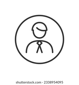 Man in tie, avatar, linear icon. Line with editable stroke