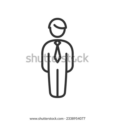 Man in tie, avatar, linear icon. Line with editable stroke