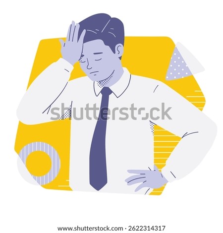Man in tie Facepalms Expressing Disappointment