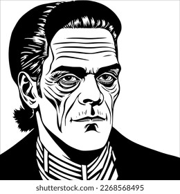 A Man in a Tie - His Professionalism and Dignity Captured in a Black and White Drawing 

