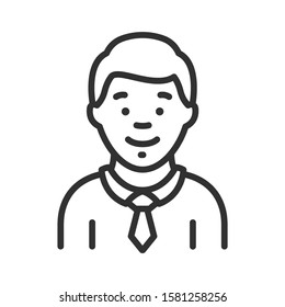 man with tie ,human , linear icon. Editable stroke