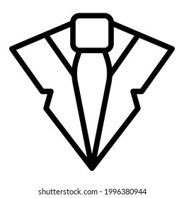 Icono de corbata de hombre. Icono de vector de correlación de hombre de contorno para diseño web aislado en fondo blanco
