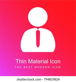 Man with tie red and pink gradient material white icon minimal design