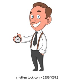 man with timer. Vector illustration.