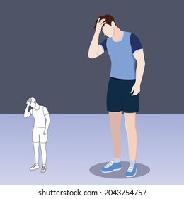 man tired after exercise Vector illustration