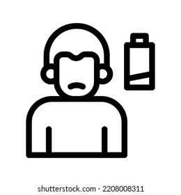 man tired line icon illustration vector graphic