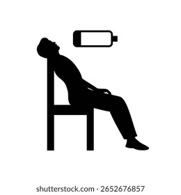 man tired silhouette design. frustration symbol.