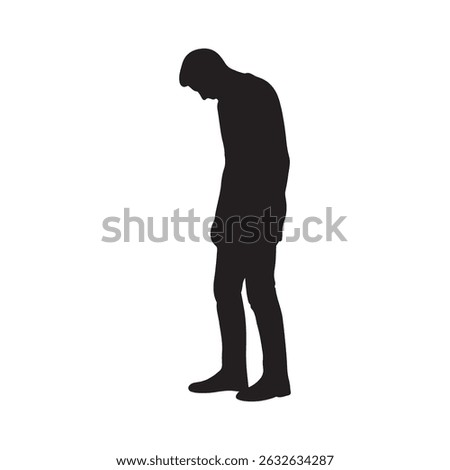 Man Tired silhouette vector flat illustration design.