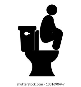 Man Toilet Icon Modern Silhouette Style Stock Vector (Royalty Free ...