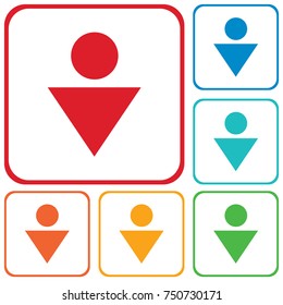 Man Toilet icon. Vector illustration

