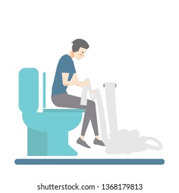 man and toilet paper vector