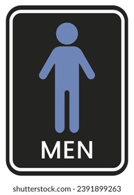 A man toilet sign isolated on white background. restroom sign.