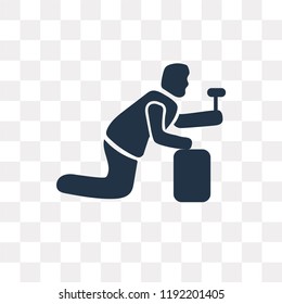 Man with tool vector icon isolated on transparent background, Man with tool transparency concept can be used web and mobile