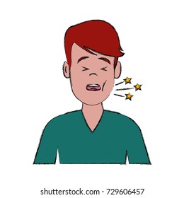 Man with tooth broken