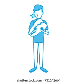 Man with tooth broken