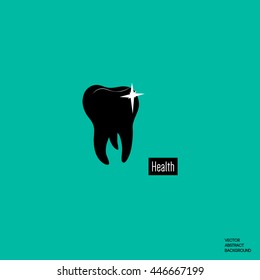 Man tooth icon. Dentistry logo. Tooth Gloss