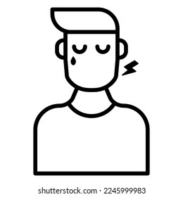 Man with toothache on white background