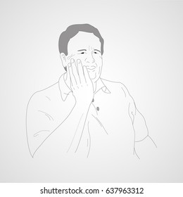 man with toothache vector illustration