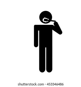 man toothbrush icon brush teeth, vector illustration