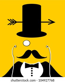 Man Top Hat Arrow Through Stock Vector (Royalty Free) 104927768 ...