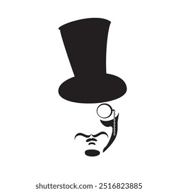 A man in a top hat with a monocle icon for men