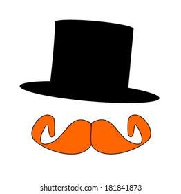 man with top hat and orange mustache