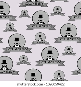 man with top hat seamless pattern