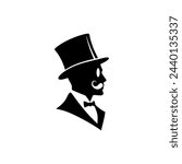 man top hat tuxedo silhouette mustache