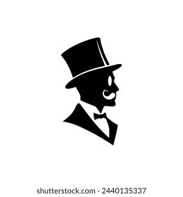 man top hat tuxedo silhouette mustache