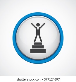 man top on stairs icon, on white background