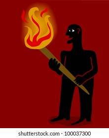 man with torch