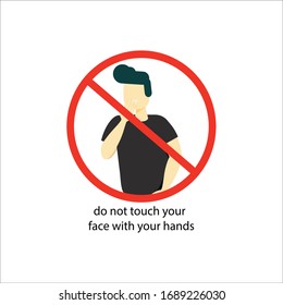 El hombre toca su cara con su mano. Prevención y protección contra virus. Violación de las normas de higiene. Inobservancia de la higiene personal. Violación de las advertencias. Advertencia de coronovirus. Aislado