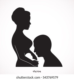 Man touching the belly of his pregnant wife full of love