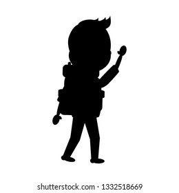 man tourist with backpack