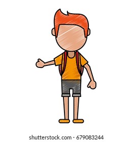 man tourist vector illustration