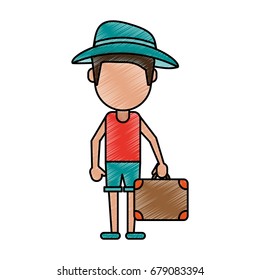 man tourist vector illustration