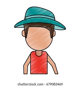 man tourist vector illustration